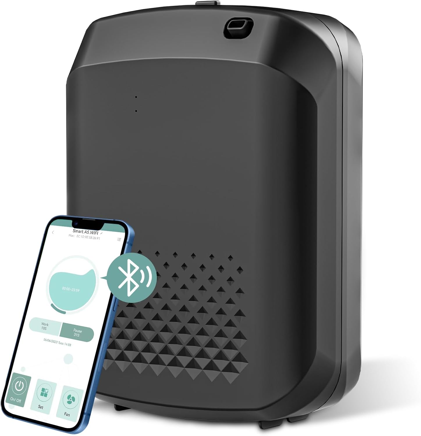 Smart Scent Air Machine for Home, 1500 Sq. Ft Coverage Hotel Collection Diffuser with Smart Cold Air Tech, Bluetooth Cold Air Diffusers with Smart APP Control for Home, Hotel, Spa, Office(Black)