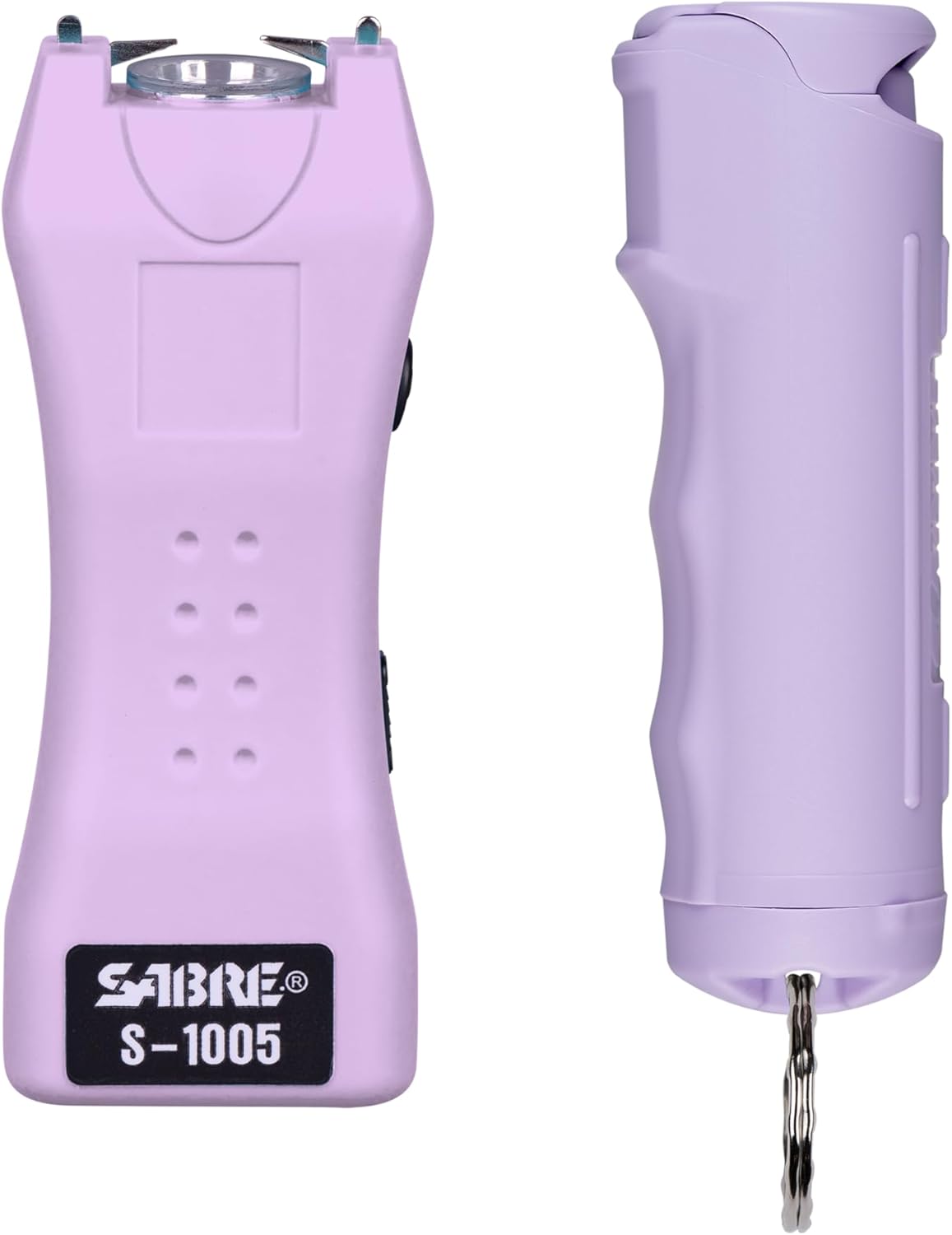SABRE Pepper Spray & 2-in-1 Stun Gun with Flashlight, Self Defense Kit, Fast Flip Top Safety, Finger Grip for Better & Faster Aim, Painful 1.60 C Charge, 120 Lumen LED Light, Rechargeable, 0.54 fl oz