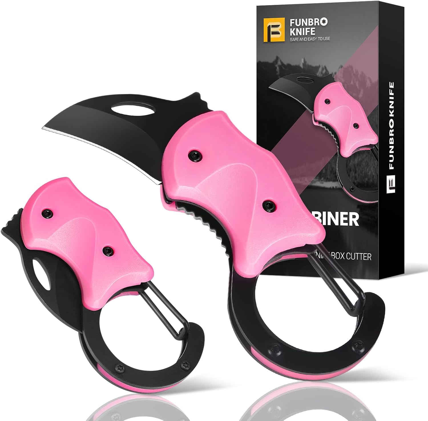 Pink Keychain Knife Gifts for Mom Mothers day, Cute Box Cutter Small Pocket Knife Gadgets, EDC Knives Tool with 1.34 inch Sharp Blade for Everyday Carry, Womens Stocking Stuffers Gifts for Her
